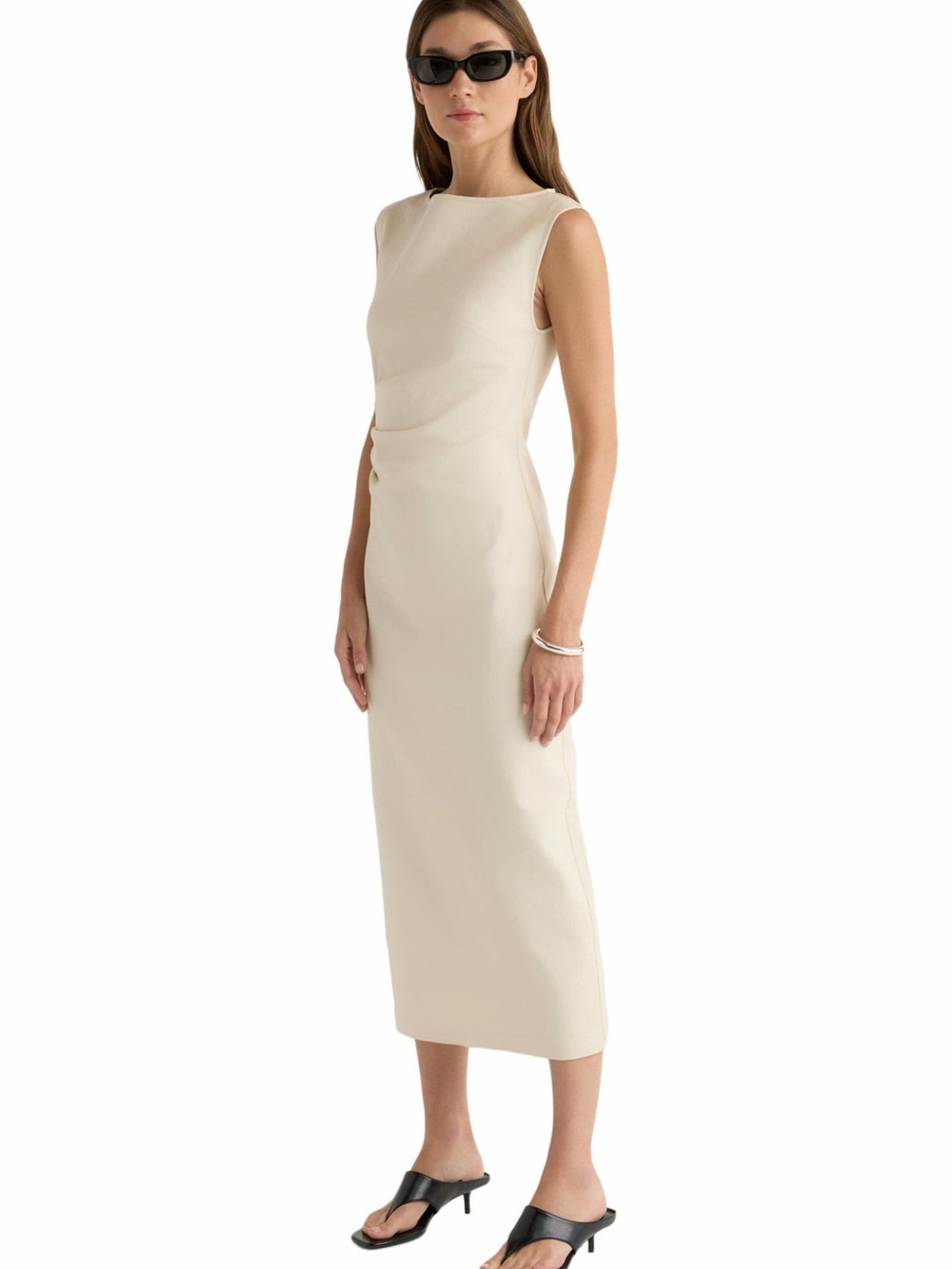 Modern Citizen Inari Cotton Twill Boat Neck Dress